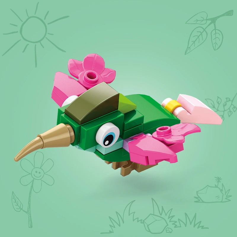 Image of an assembled Hummingbird building block.