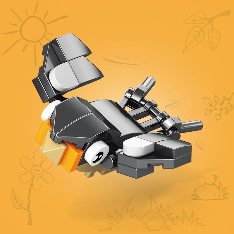 Image of an assembled Swallow building block.