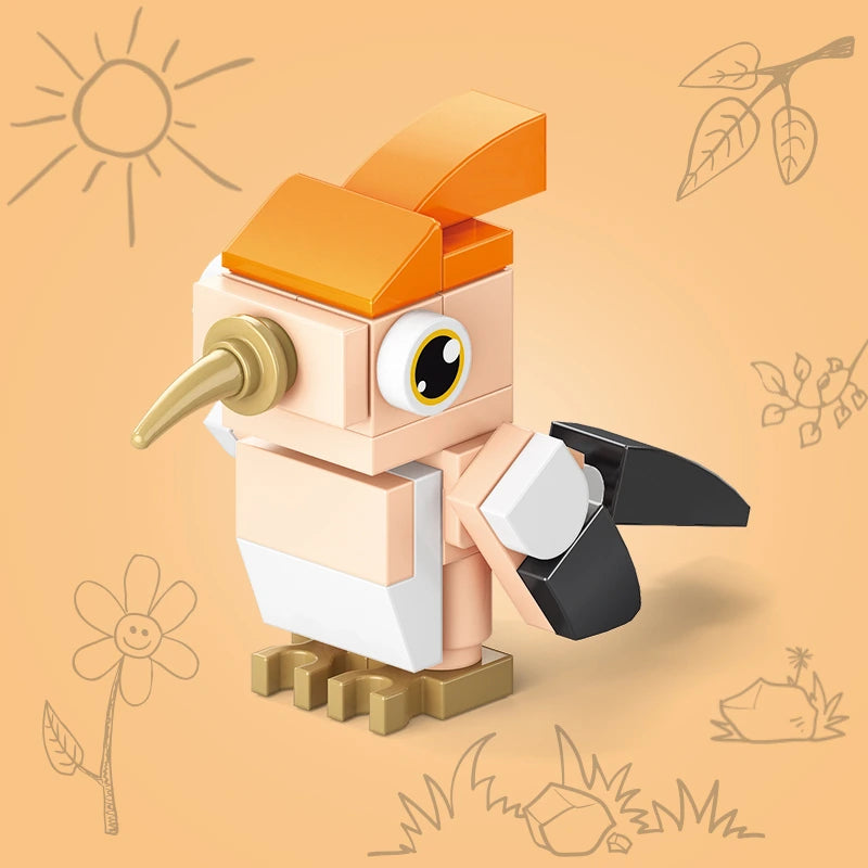 Image of an assembled Hoopoe building block.