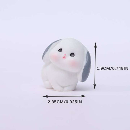 Miniature Ear Bunny with measurements front of white background