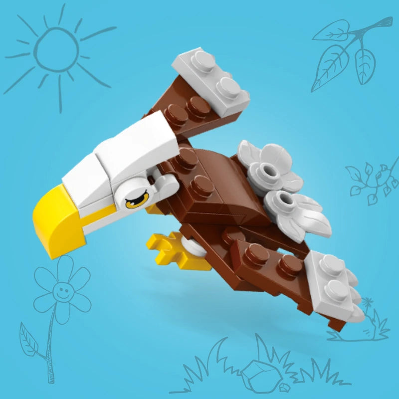 Image of an assembled Eagle building block.