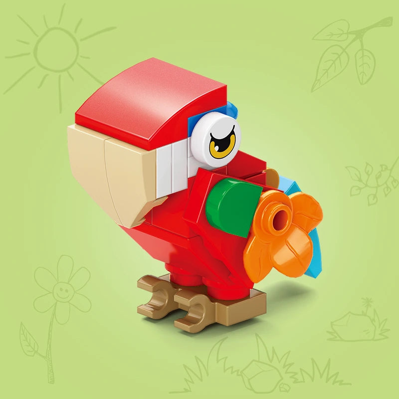 Image of an assembled Parrot building block.