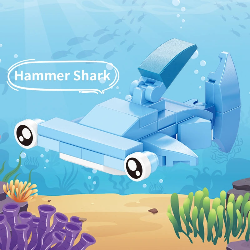 Hammer Shark in blue and white colour