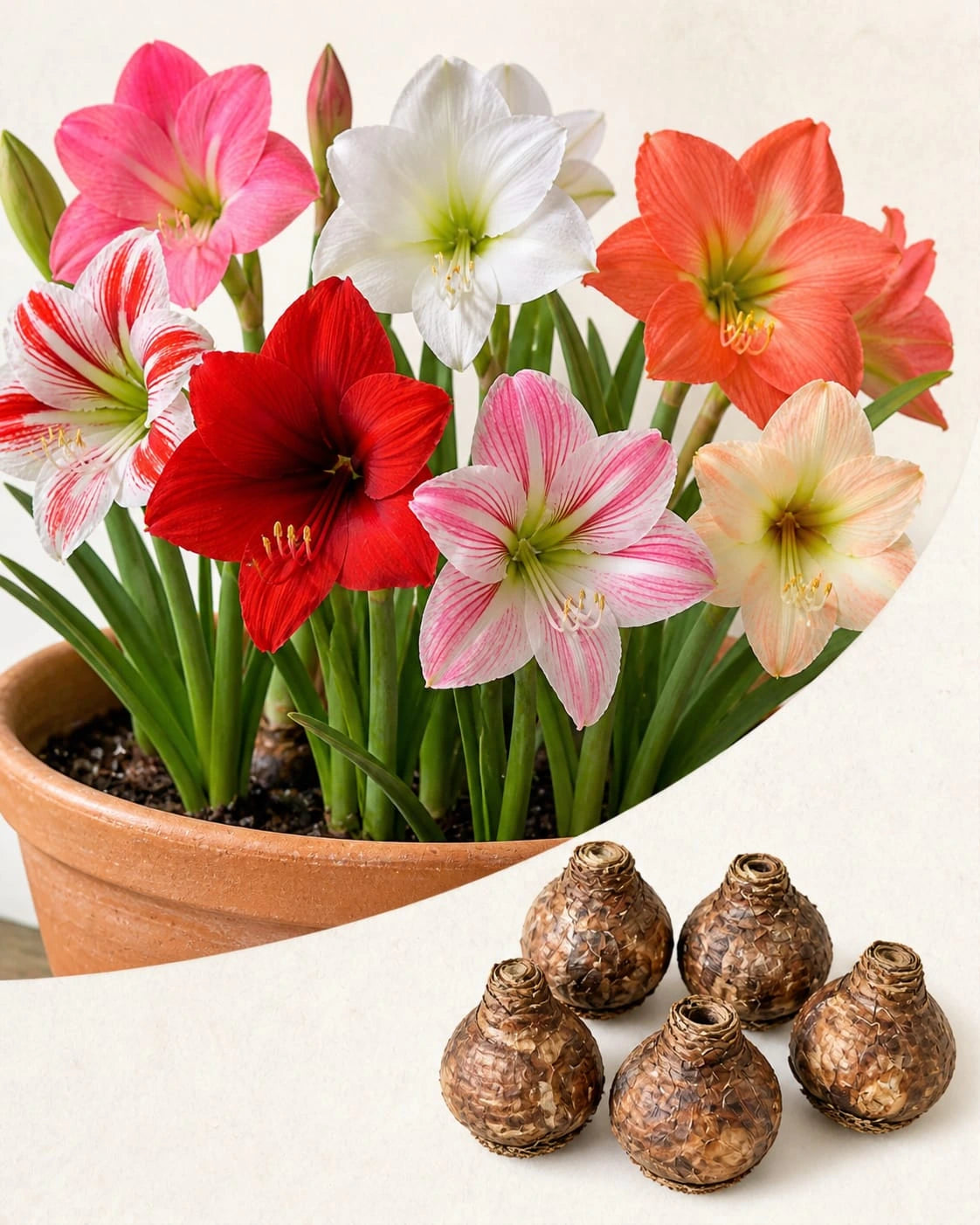 Amaryllis & Rain Lily Bulbs Combo