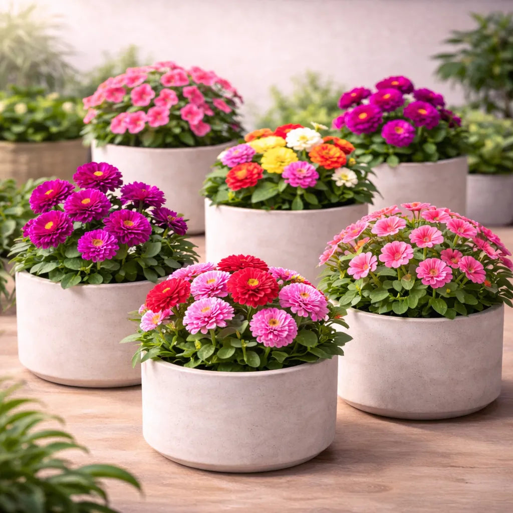 Petunia, Chrysanthemum & Zinnia Flower Seeds Combo