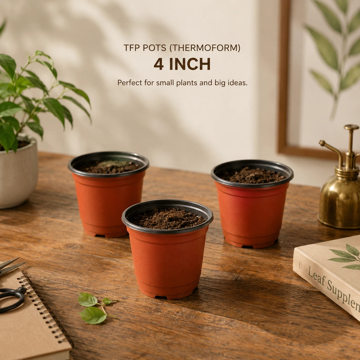 TFP Gardening Pots Set of 3 (Thermoform) (4 inch)