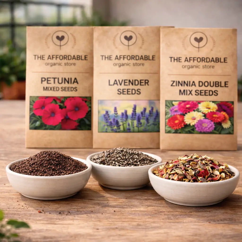 Lavender, Petunia, & Zinnia Flower Seeds Combo