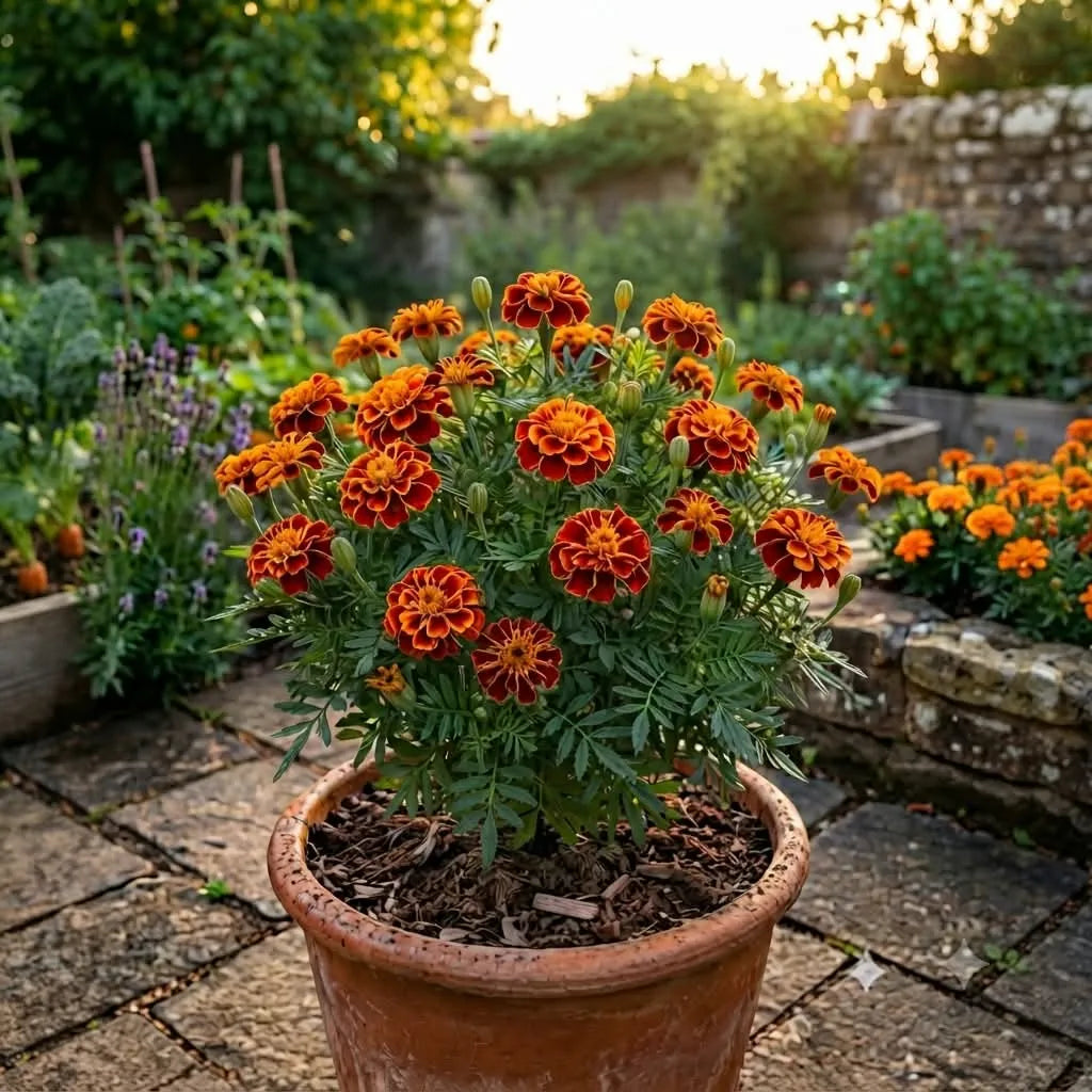 Marigold French Scarlet Red Seeds (10seeds)