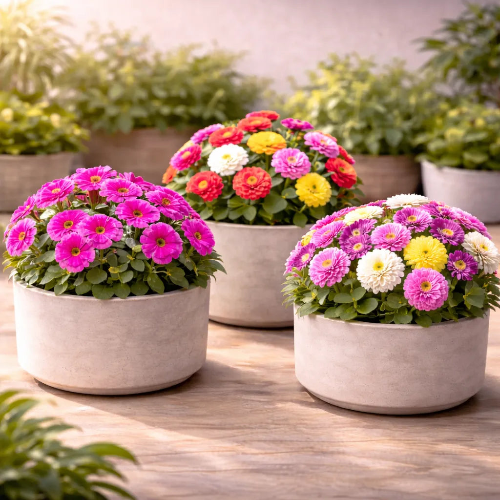 Petunia, Chrysanthemum & Zinnia Flower Seeds Combo