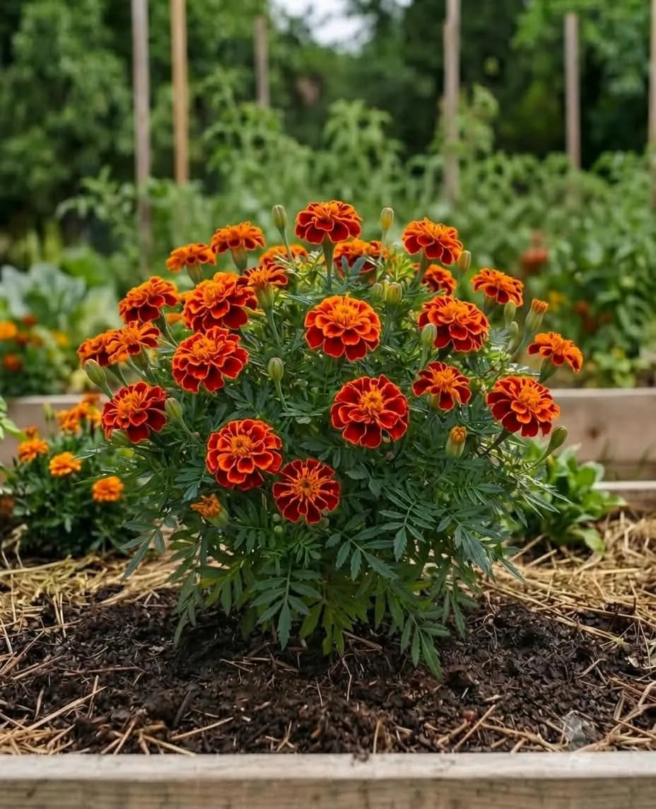 Marigold French Scarlet Red Seeds (10seeds)