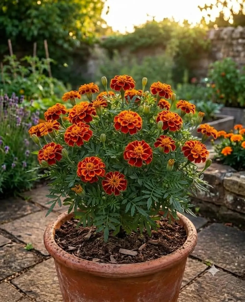 Marigold French Scarlet Red Seeds (10seeds)