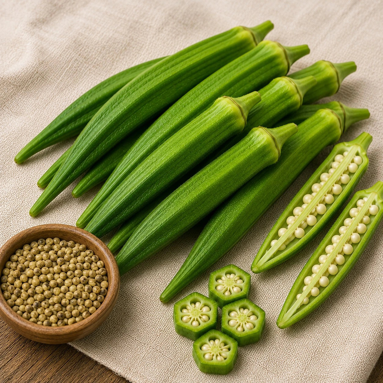 Lady Finger Seeds (Okra Seeds) (10 seeds)