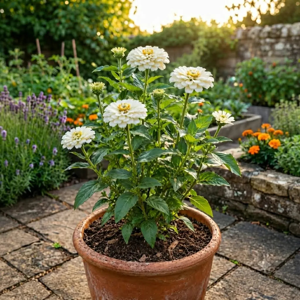 Zinnia White Seeds (6 seeds)