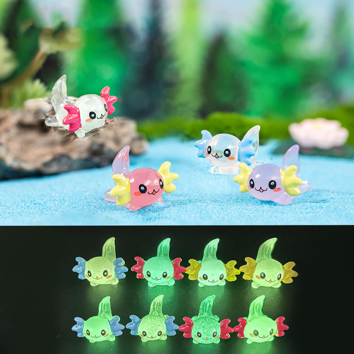 Miniature Glow Axolotl Fish (1pc)