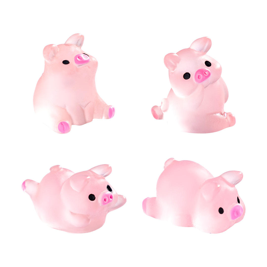 Miniature Glow Pink Yoga Pig (1pc)