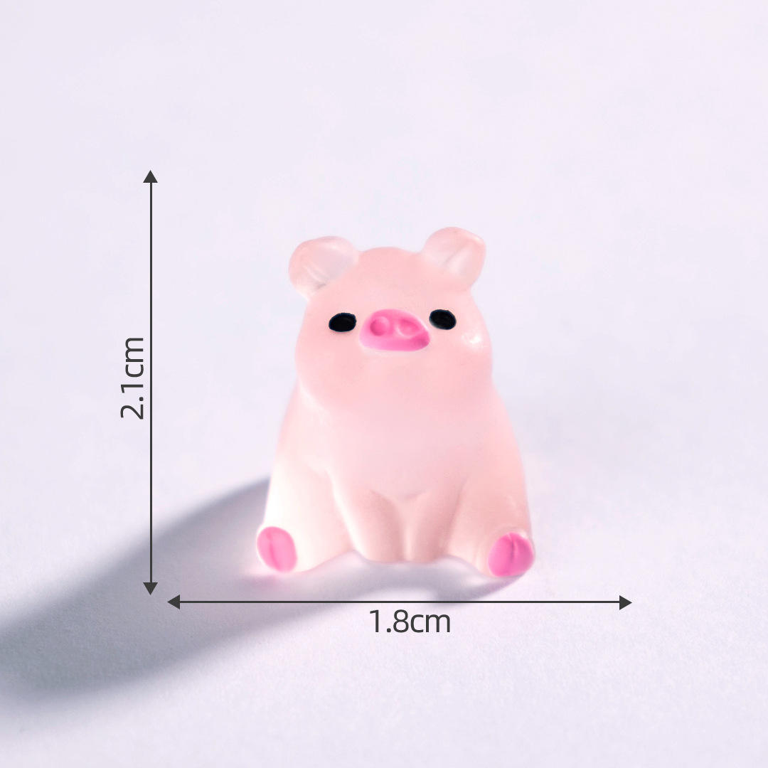 Miniature Glow Pink Yoga Pig (1pc)