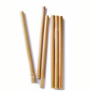 Natural Reusable Bamboo Straws kept against a light background