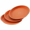 This is an image of three brown color Medium Size Pot Saucer kept one above the other placed against white color background.