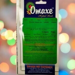 This is an image of a packet of Omaxe Imported Rainbow Corn Seeds against a colorful light background.