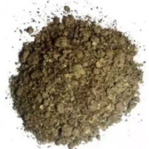 This is an image of finest Castor Oil Cake Powder kept against white color background.