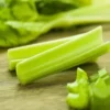 Green cylindrical leaves of Celery plant