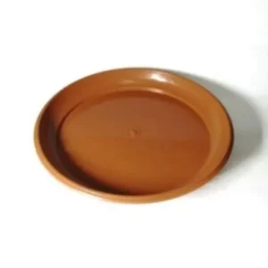 This is an image of a brown color Medium Size Pot Saucer placed against a white color background.