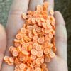 Several bunch of Miniature Resin Orange Slices on a hand.