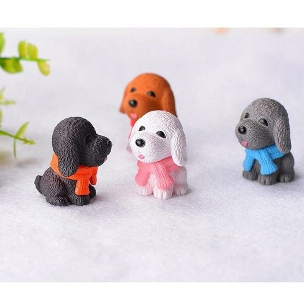 A cute several Miniature-Resin-Furry-Dogs.