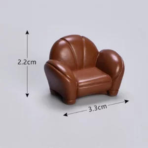 This is an image of brown color Miniature Leather Sofa kept against white color background.