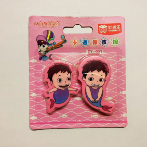 This is an image of pink color Fancy fish eraser combo kept against light color background.